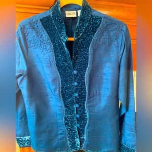 NWT Silk with Velvet & Beading Accents